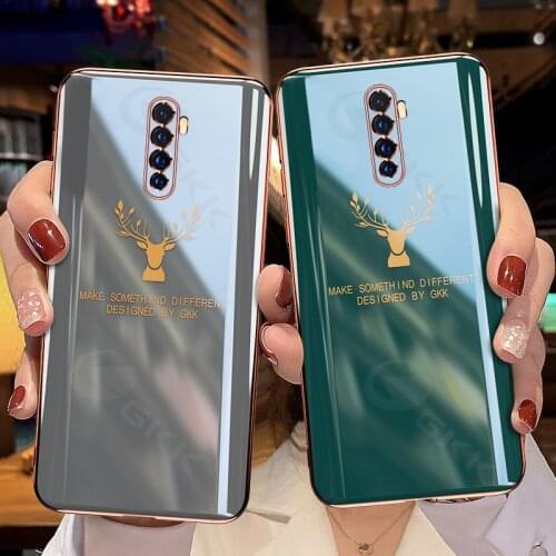 GKK Luxury Plating Elk Pattern Soft Case For OPPO Reno 2Z 3 Pro Ace Case anti-knock shockproof Cover For OPPO Reno 4 5 Pro Case
