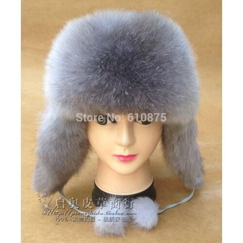 High Quality Fox Fur Hat Women Winter Ear Hat Lei Feng Ears Self-shade Child Fox Fur Warm Hat