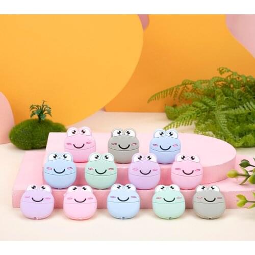 Sunrony 10pcs Frog Silicone Beads Baby Silicone Teethers Food Grade Pacifier pendant Baby products Silicone Rodents BPA Free