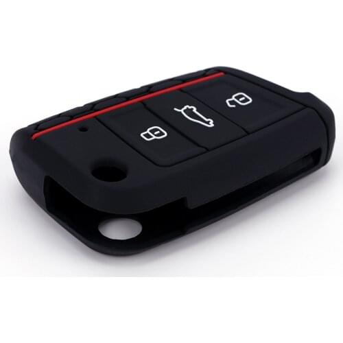 Silicone Car Key Cover Case Remote Control Key Shell Protector For Volkswagen VW Golf 7 Skoda Octavia Button Flip Key Fob