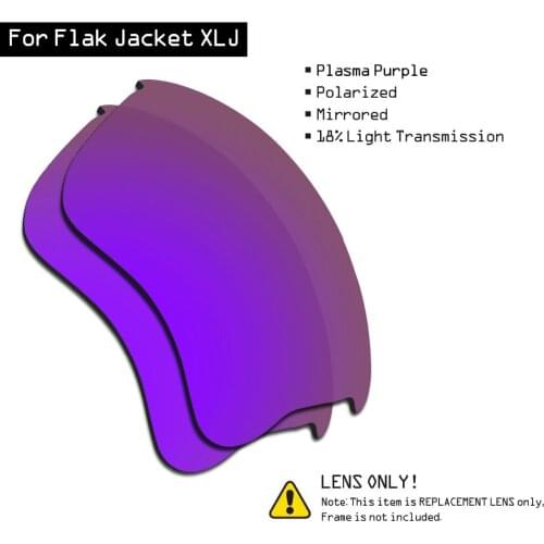 SmartVLT Polarized Sunglasses Replacement Lenses for Oakley Flak Jacket XLJ - Plasma Purple