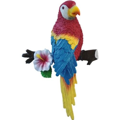 Parrot Resin Statues Sculptures Home Garden Wall Decoration Crafts TV Blackground Bird Shape Figurine Living Room Home Art Mural
