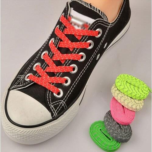 1Pair Reflective Shoelaces Flat Shoelace Weave Braided bracelet Sneakers Running Shoes lace Adult children shoe strings