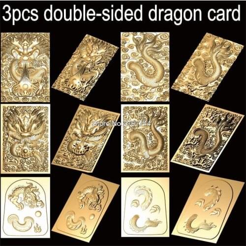 3pcs double-sided dragon card 3D STL model for carved figure cnc machine Crucifixion model for cnc Router Engraver ArtCam