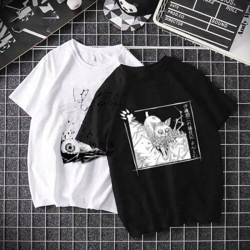 Horror Spiralizer Demonizer Funny T Shirt Men Unisex Harajuku T-Shirt Tomie Junji Ito Japan Anime Tshirt Graphic Top Tees Male