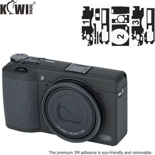 KIWIFOTOS Anti-Scratch Camera Protective Cover Skin Film For Ricoh GR III 3M Sticker Portable Bag Accessories Matrix Black