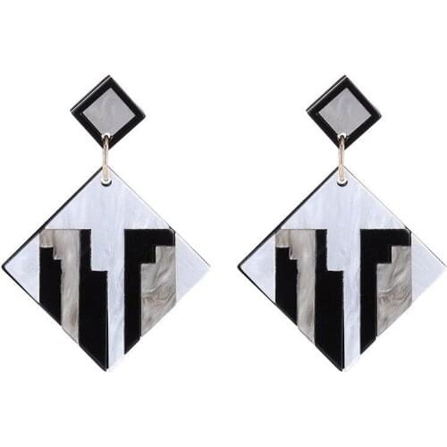 Women Geometry Alloy Resin Earring Drop Dangle Eardrop Statement Jewelry Wedding New Fashion Sale Hot Special simple