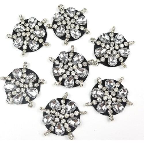 1Pcs White Rhinestone Creative Decorative Clothing 3D Nail bead Patches at Coat Dress Pants Accessories Cloth Sticker