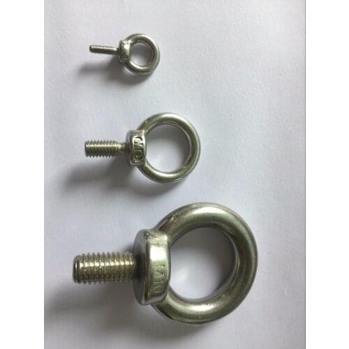 10pcs M3 M4 M5 M6 M8 Eye Bolt Stainless Steel Marine Lifting Eye Bolt Ring Screw Loop Hole for Cable Rope Lifting
