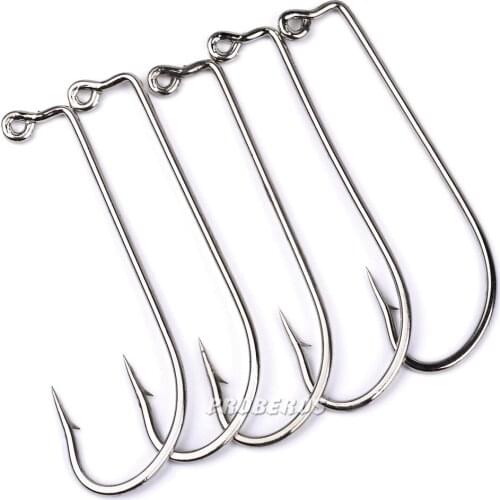 10pcs/lot crankhook 1#-5/0# Fishhook Saltwater Bass hooks jigging with Bait Fishing Hooks For Soft Lure Fishing Tackle Carp Fish