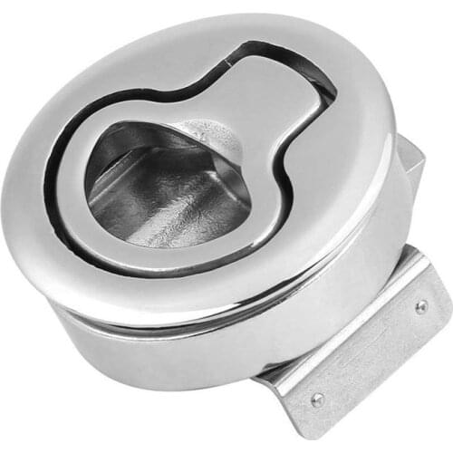 2 Inch 316 Stainless Steel Round Panel Deck Boat Deck Hatch Latch Flush Pull Latch Lock for Marine Yacht 50mm