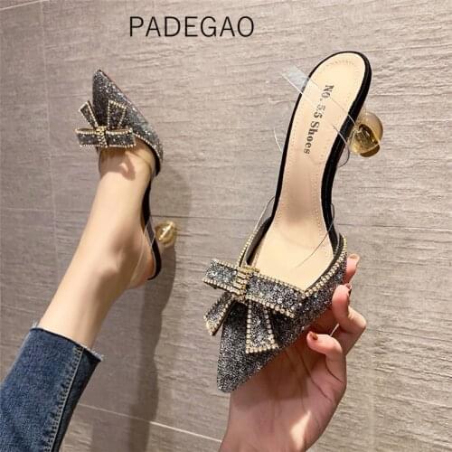 2021 Butterfly-knot Sexy Fashion Women Shoes Crystal Party Night Sandals Women
