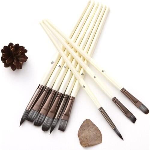 24pcs Nylon Hair Wooden Handle Watercolor Paint Brushes Pen Scraper Scrubbing Brush Set DIY Oil Acrylic Painting