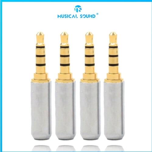 4 Poles Trrs Gold-Plated Earphone Plug Diy Microphone Earphone Plug Audio Accessories Stereo 3.5Mm Audio Adapter Jack Connectors