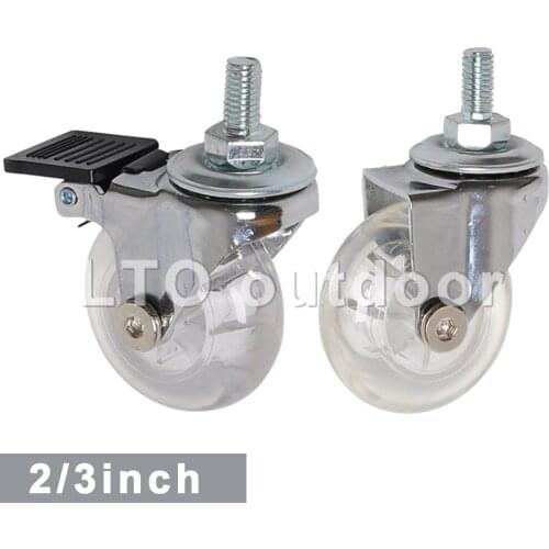 4PCS PU Material Transparent Swivel Caster Wheels, Heavy Duty Caster No Noise Wheels For Furniture Accessories