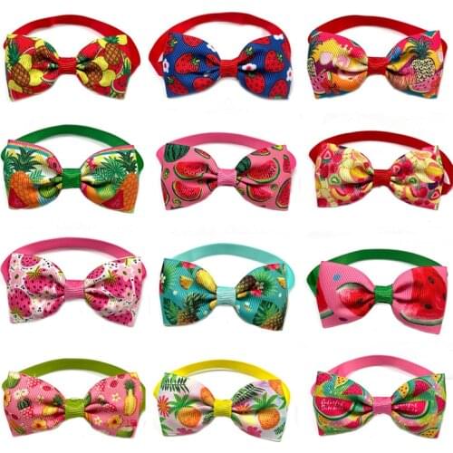 50/100pcs Dog Supplies Pet Cat Dog Neckties Bowties Summer Fruit Style Small Dogs Puppy Tie Dog Accessories for Small Dogs