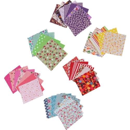 50pcs 10X10cm Square Assorted Floral Printed Cotton Cloth Sewing Quilting Fabric for Patchwork Needlework DIY Handmade Material