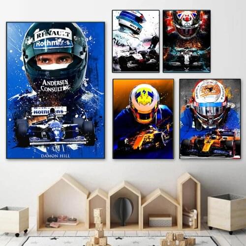 Abstract Posters and Prints Decor Fashion Passion Racing Car Lando Norris F1 Canvas Painting Wall Art Picture for Living Room