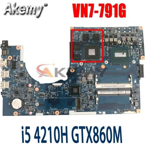 Akemy 14204-1M 448.02G13.001M for ACER VN7-791 VN7-791G notebook motherboard CPU i5 4210H GTX860M DDR3 100% test work