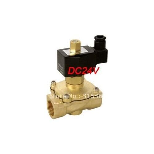 Free Shipping 5PCS 1'' NPT 25mm Bore Brass Normally Open 2-Way Solenoid Valve NBR Gas Air Water Oil DC24V