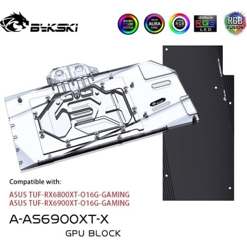 Bykski Water Block use for ASUS TUF RX6900XT O16G/RX6800XT O10G GAMING GPU Card cooled/Copper Radiator coolling ,A-AS6900XT-X