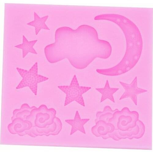 DIY new sugar cake silicone mold cloud stars moon chocolate drop clay tools wholesale chocolate mold silicone baking mold