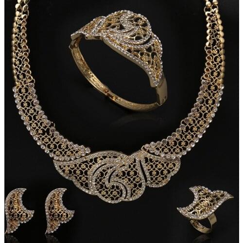 Fani 2020 Fashion african Bridal jewelry sets Wholesale nigerian women wedding jewelry set Dubai gold designer jewelry sets