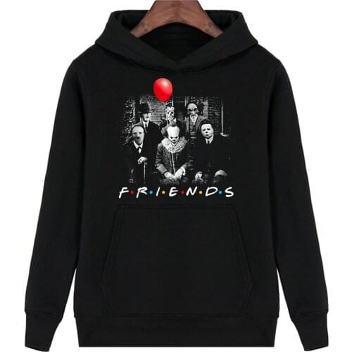 Horror Friends Pennywise Michael Myers Jason Voorhees Halloween Hoodie Fleece Jacket Winter Coat Funny Hoodies USA size
