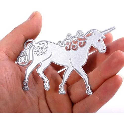 Unicorn Cutting Die For DIY Scrapbooking Decorative Paper Cards Hollow Horse Shape Stencil Cutting Die Template Frame Tool