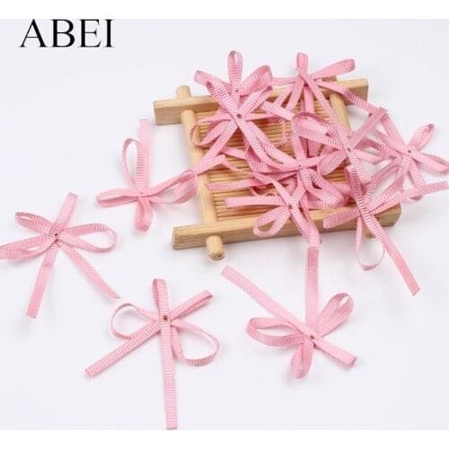 50pcs Grosgrain Bows Satin Ribbon Bow Ties For Floral Packing Wedding Candy Box Gift Bags Cards Scrapbooking Decoration