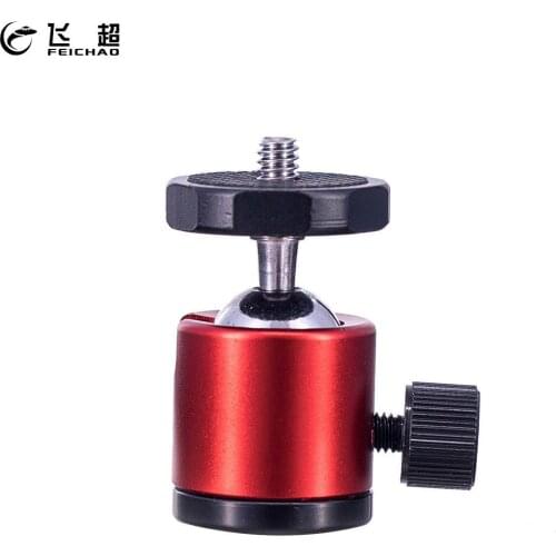 FEICHAO Camera Tripod Head 360 Swivel Mini Ball Head Adapter 1/4" Screw Mount for DSLR Camera Field Monitor LED Light Microphone