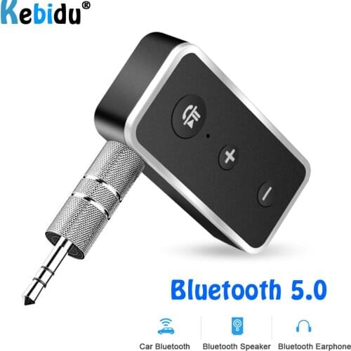 Kebidu 3.5mm AUX Audio Wireless Handsfree Adapter Stereo Music MP3 Bluetooth 5.0 Receiver Car Kit For Headphone Speaker with Mic