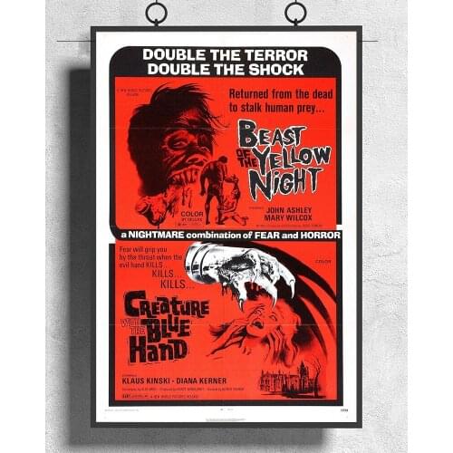 L393 BEAST OF THE YELLOW NIGHT Movie Grindhouse Horror Silk Fabric Poster Art Decor Indoor Painting Gift