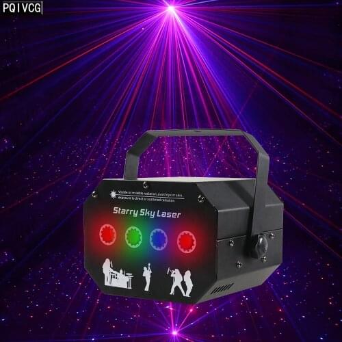 Four-hole RGB firefly laser light full-color starry sky projection light party KTV Christmas light dream laser light