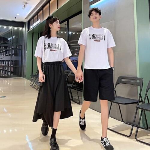 Couples summer dress short sleeve T shirt 2021 new summer skirt dress couples clothes couples clothing