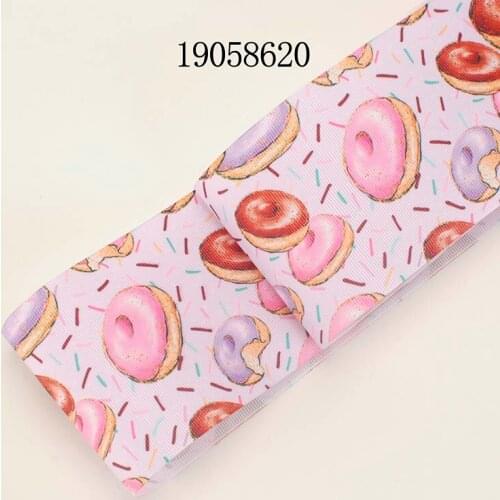 New Food Flower Pattern 5 Yards Grosgrain/Satin Ribbon 25mm/38mm/50mm/75mm Heat Transfer Printed for DIY Party Girl Hair Bows