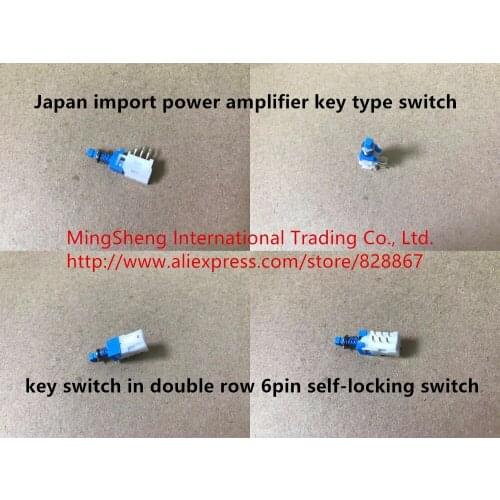 Original new 100% power amplifier key type switch key switch in double row 6pin self-locking switch