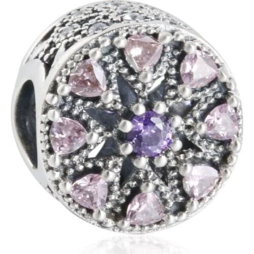 Autumn Collection 925 Sterling Silver Shimmering Medallion Charm beads Fit Original Brand Charms Bracelet jewelry