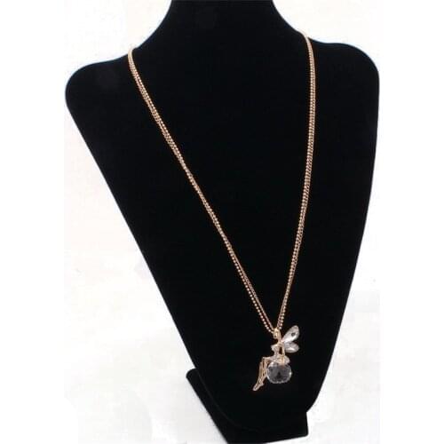 New pattern Girl Cherub Wings Pendant Necklace Shoot Cupid Love God Gold Color Hip-hop Male Charm Collar Long Chain