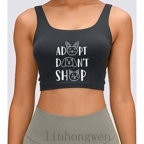 Adopt Dont Shop Animal Women Tank Top Trend O Neck Pictures Authentic Print Summer Style Famous Crop Top