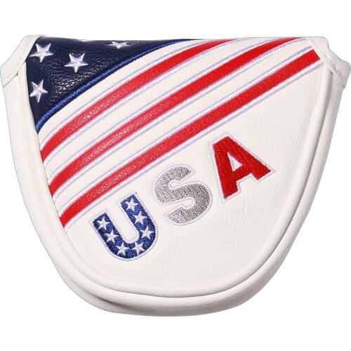 PU USA Series Design Golf Mallet Head Cover Putter Covers with Magnetic Closure for Odyssey Scotty Putter