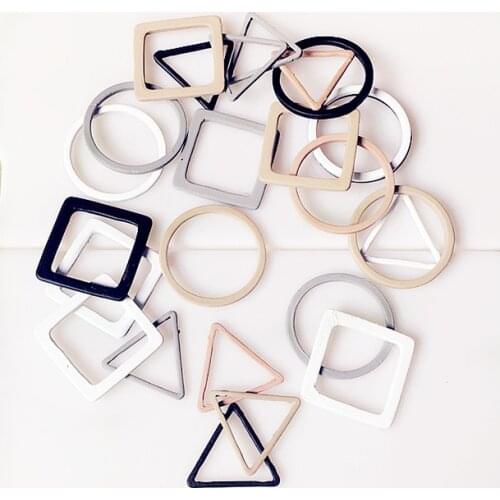 Colorful Round Triangle Square Hollow Metal Findings For Jwelry Making Diy Earrings Hand Made Accessories Materials