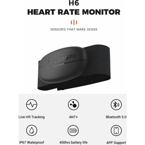 CooSpo Heart Rate Monitor Strap Bluetooth 4.0 ANT+ Heart Rate Sensor Waterproof For Garmin Wahoo H6 heart rate sensor new
