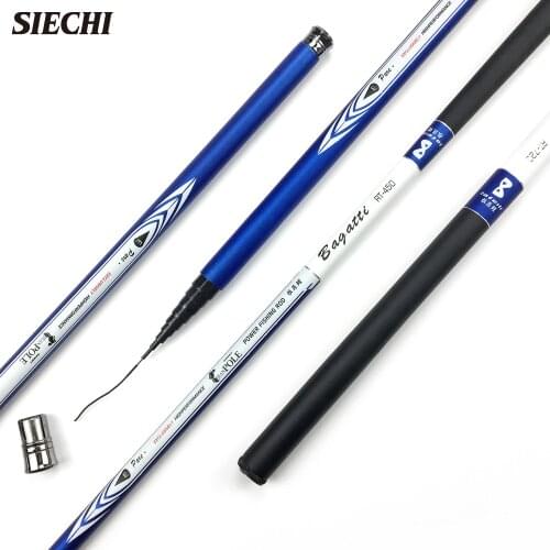SIECHI Ultralight SuperHard Stream Hand Pole Carbon Fiber Casting Telescopic Fishing Rods Fish Tackle 3.6/4.5/5.4/6.3/7.2 Meters