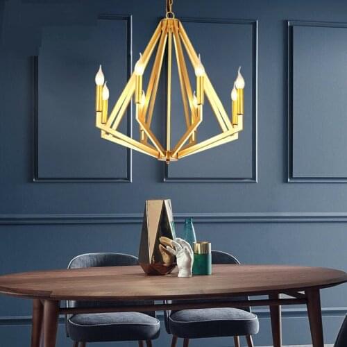 Nordic art restaurant lights 8head iron atmosphere living room lamp bedroom villa creative personality bar pendant light ZA81025