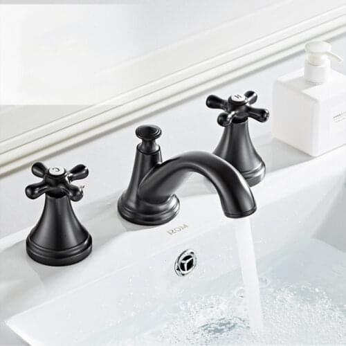 New Basin Faucets Brass Bathroom 8Sink Faucet widespread 3 Hole Bathroom basin Mixer Unique design Classical