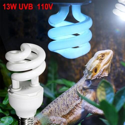 SOLEDI E27 13W AC 110-220V Outdoor Reptile Heat Lamp UVB Basking Light Bulbs Reptile Lamp Multi-Kitty Reptiles UV Safety Spiral
