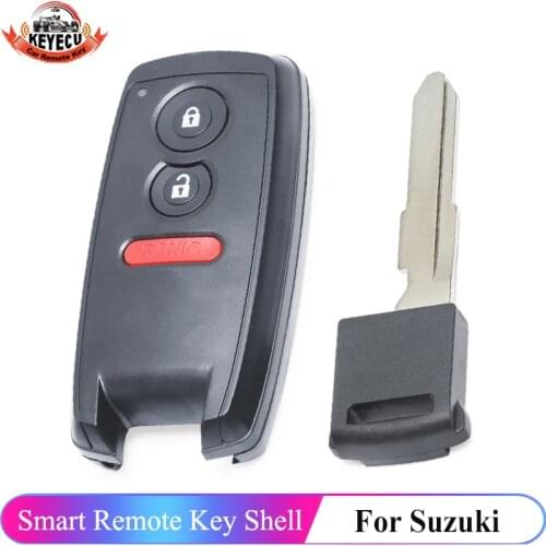 KEYECU 3Pcs Replacement Remote Key Shell 2+1 Button for Suzuki SX4 Grand Vitara Swift Case Fob+Uncut Blade