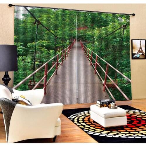 Green forest Extended space curtains Curtain office Bedroom 3D Window Curtain Luxury living room decorate Cortina