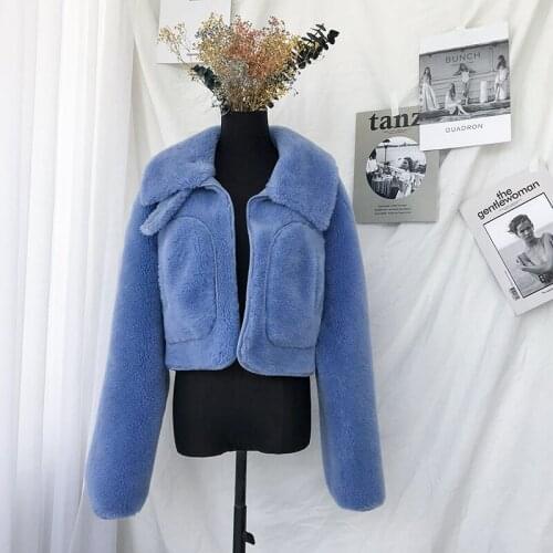 Fur 2020 Autumn Winter Jacket Women 100% Real Wool Coat Female Cashmere Korean Jackets Chaqueta Mujer MY3619